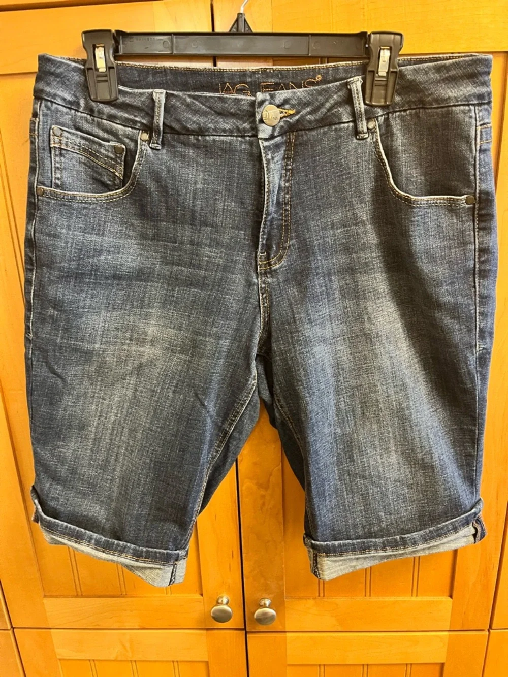 Jag Jeans Dark Wash Denim Cuffed Bermuda Shorts